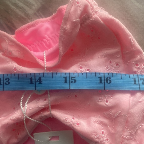 Frankie’s pink eyelet Lisa bikini bottom. XL. 82 % nylon 18% spandex NWT. - Picture 7 of 8